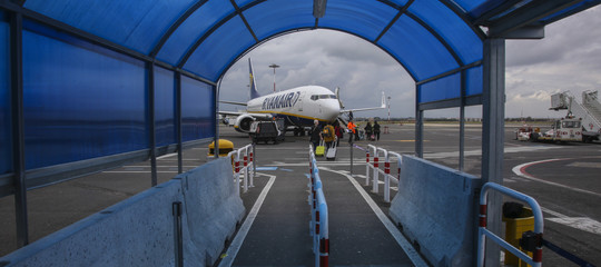 Api bloccano aereo a Fiumicino